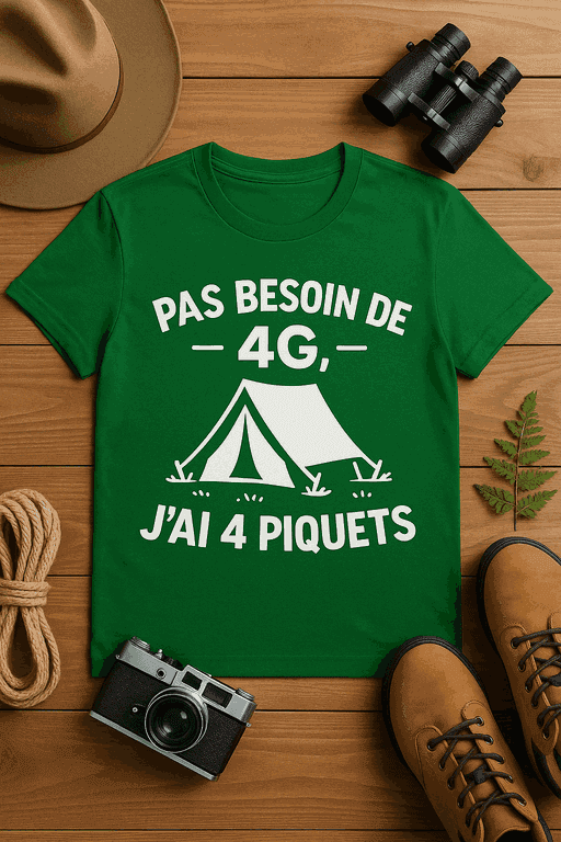 T-shirt Pas besoin de 4G, j’ai 4 piquets