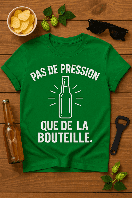 T-shirt Pas de pression : que de la bouteille