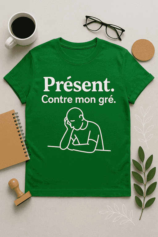 T-shirt Présent. Contre mon gré.