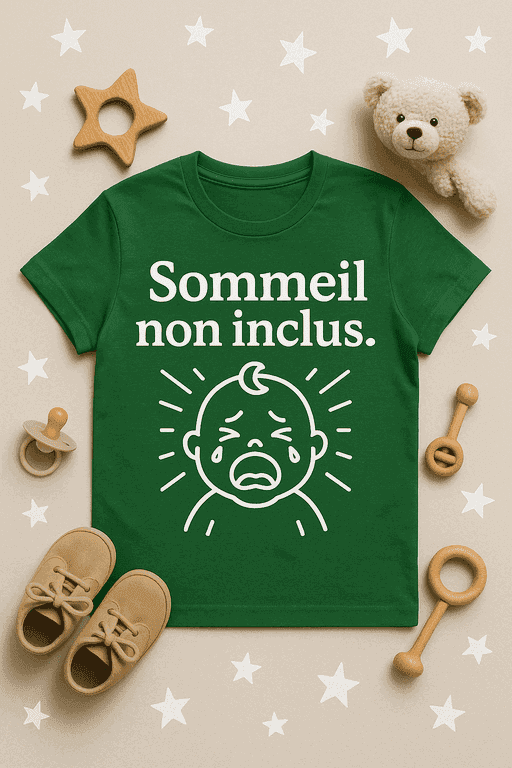 T-shirt sommeil non inclus version panda fatigué