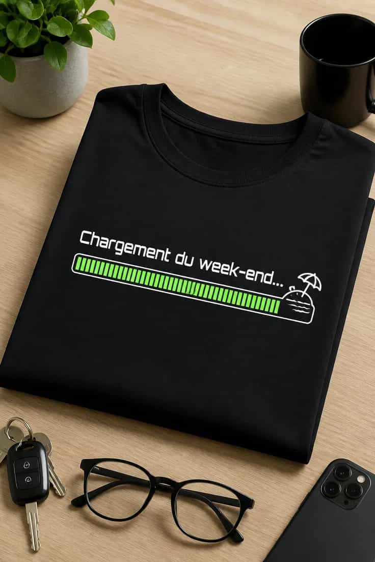 T-shirt « Chargement du week-end… »