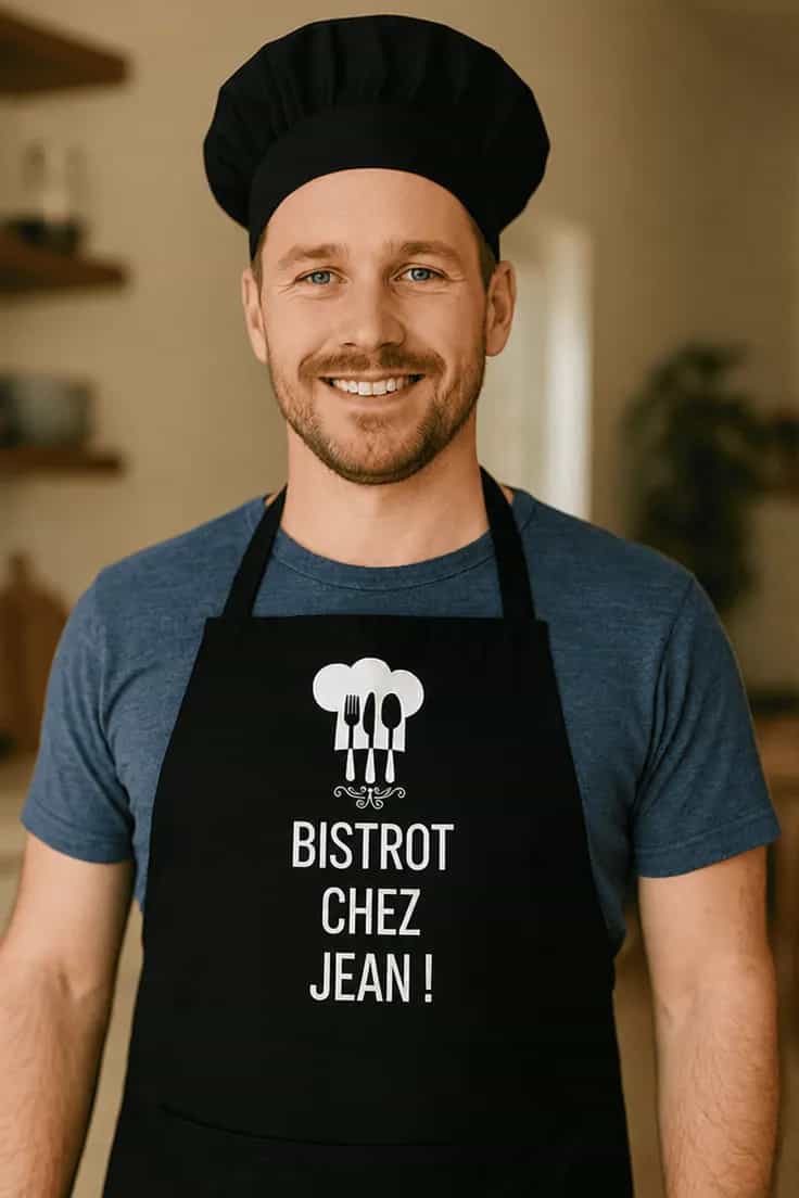 Tablier humoristique Bistrot avec prénom personnalisé