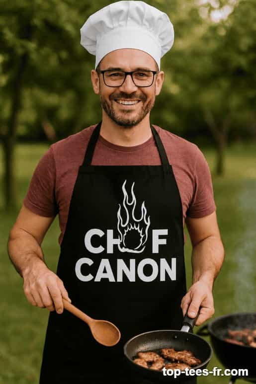 Tablier humoristique chef canon