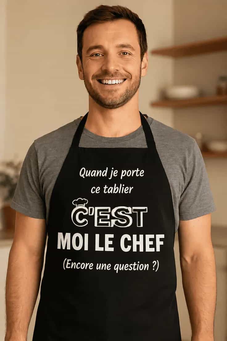 Tablier humoristique Chef en cuisine - C'EST MOI LE CHEF