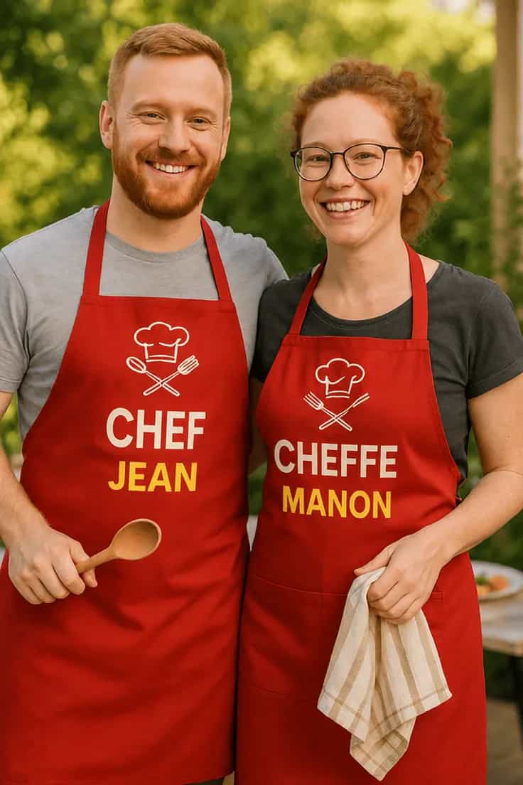 Tablier humoristique chef ou cheffe avec prénom