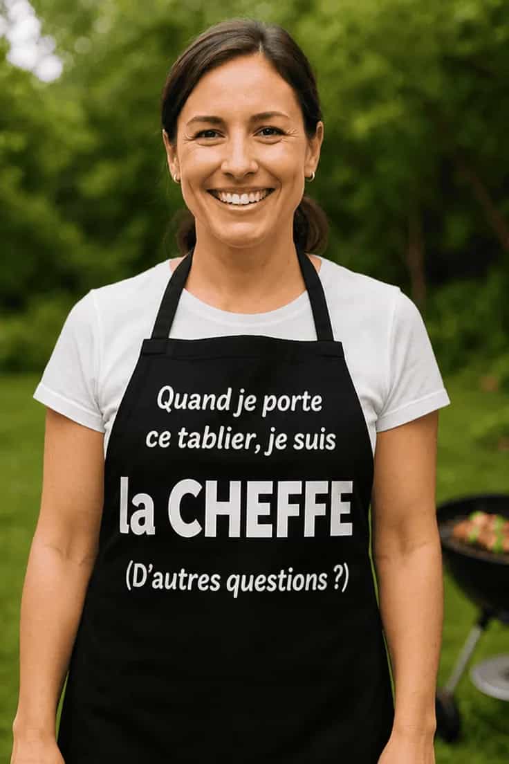 Tablier humoristique Cheffe aux fourneaux