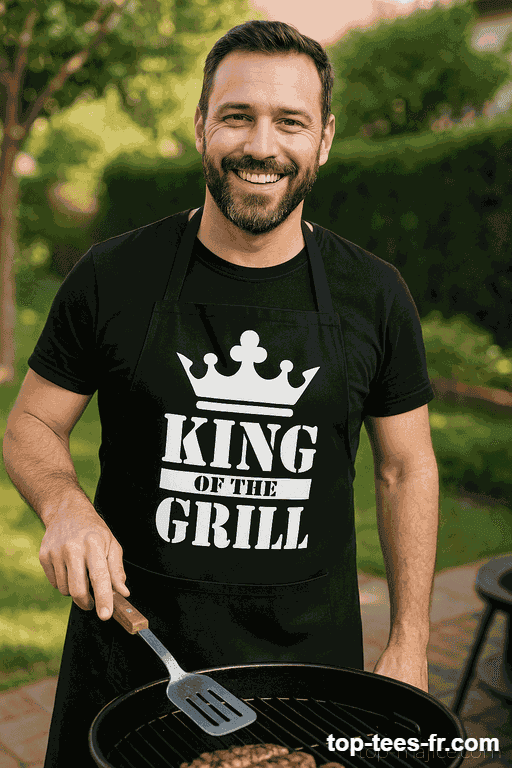 Tablier humoristique king of the grill