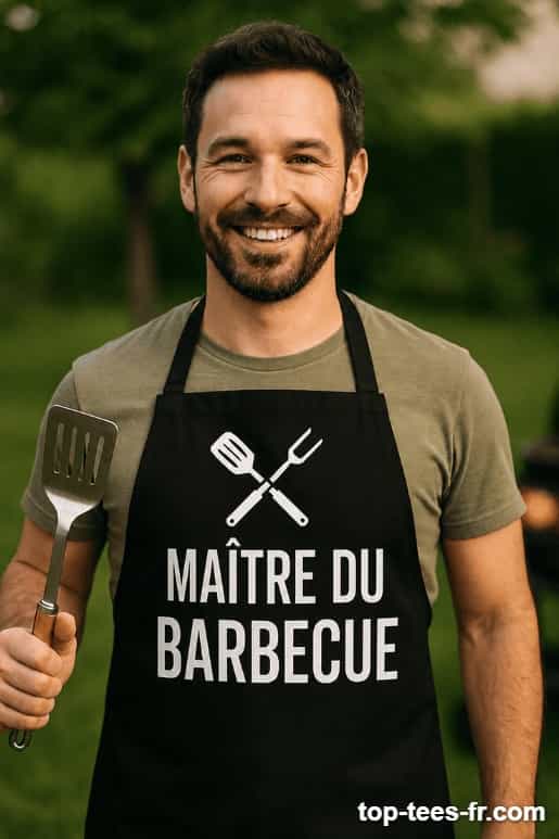 Tablier humoristique maître du barbecue
