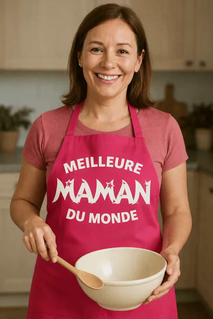 Tablier Meilleure maman du monde avec inscription au choix
