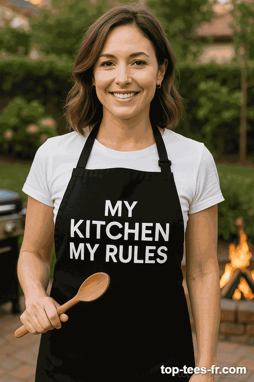 Tablier humoristique my kitchen my rules