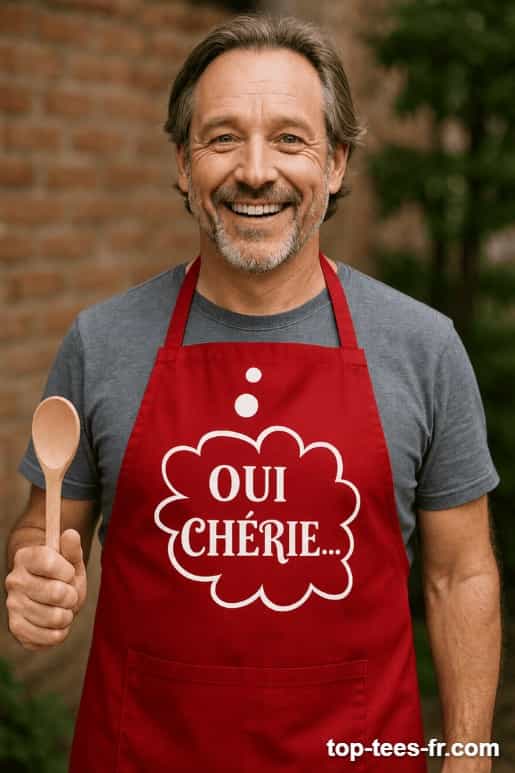 Tablier humoristique oui chérie