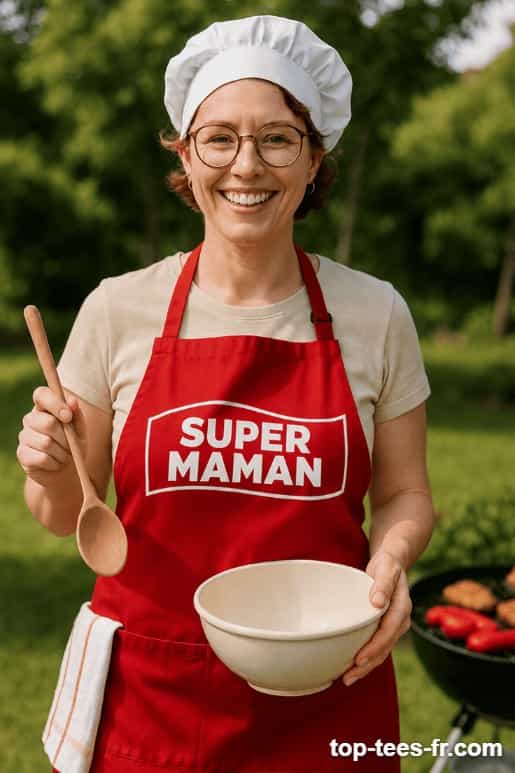 Tablier humoristique Super maman