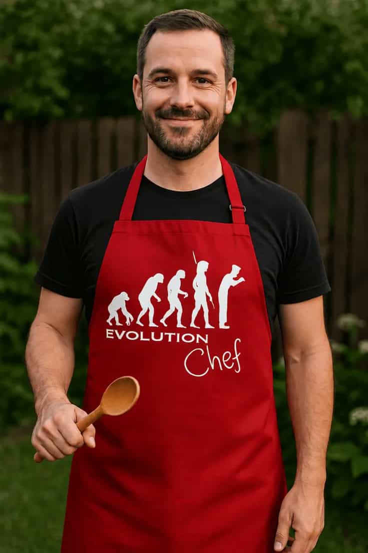 Tablier humoristique Évolution chef - EVOLUTION Chef