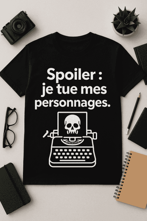 T-shirt auteur - Spoiler : je tue mes personnages