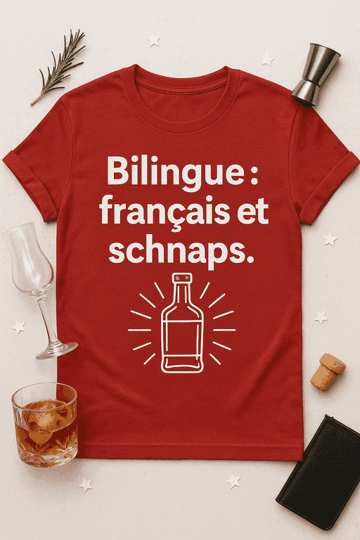 T-shirt Bilingue : français et schnaps