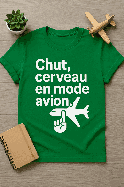 T-shirt Chut, cerveau en mode avion