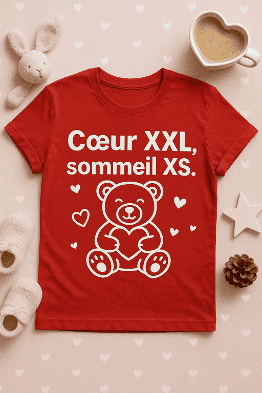 T-shirt Cœur XXL, Sommeil XS