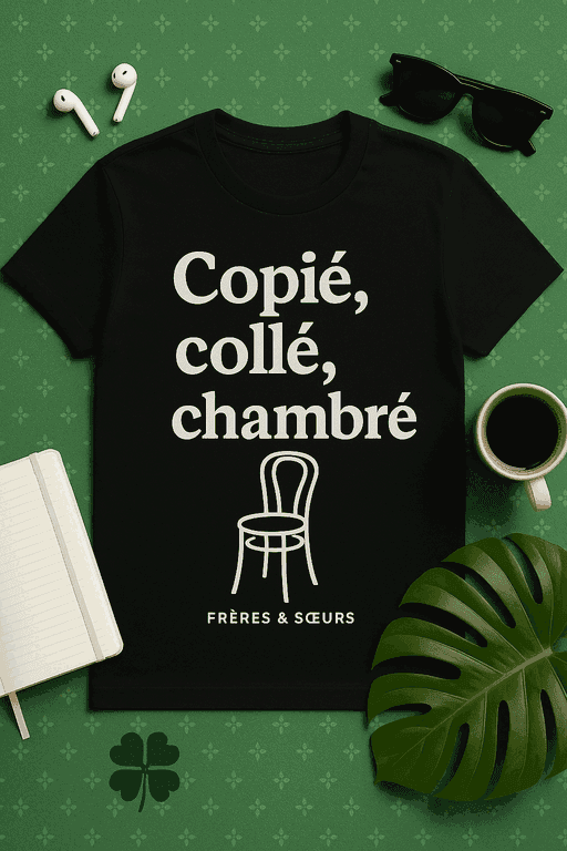 T-shirt Copié, Collé, Chambré