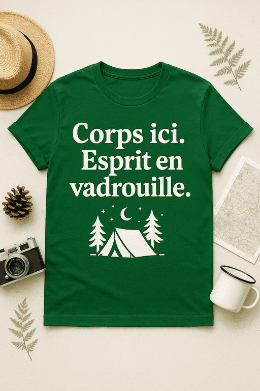 T-shirt Corps ici. Esprit en vadrouille.