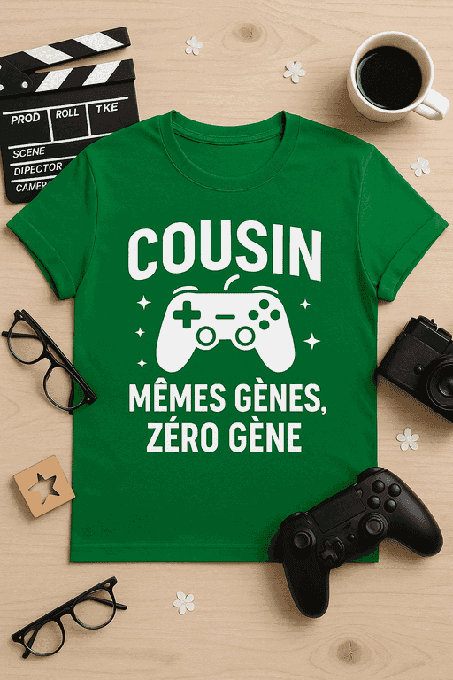 T-shirt Cousin : mêmes gènes, zéro gêne