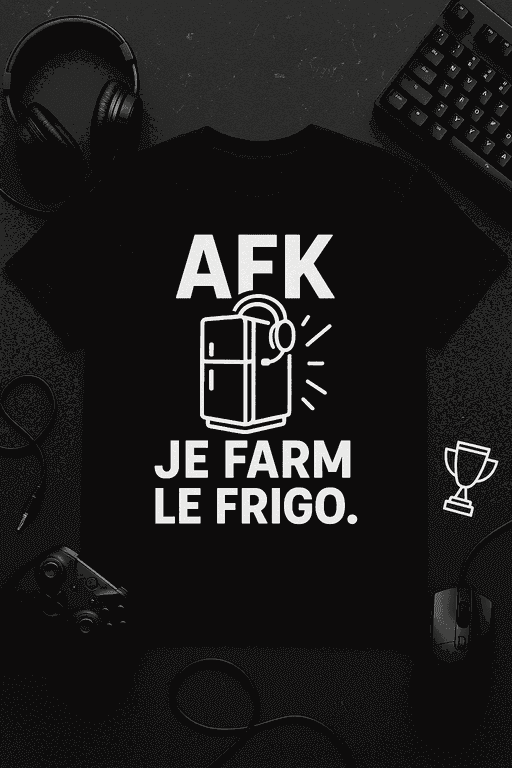 T-shirt Gamer - AFK, je farm le frigo