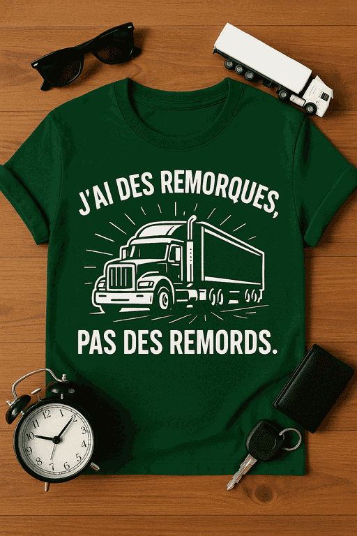 T-shirt J'ai des remorques, pas des remords