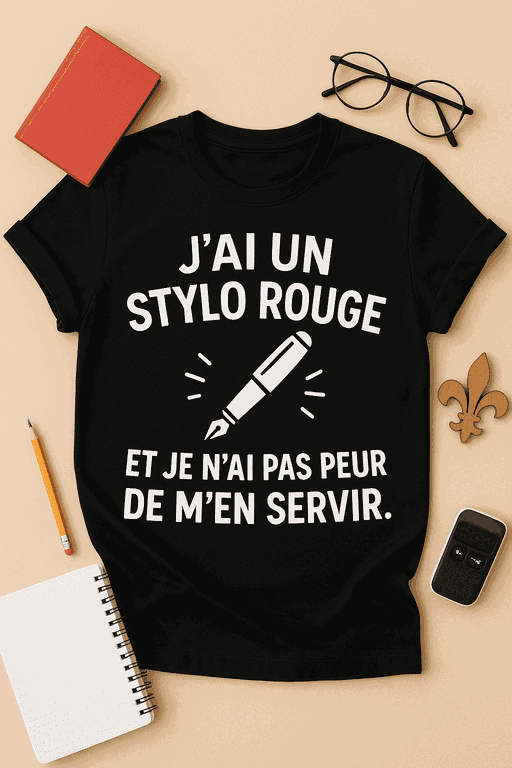 T-shirt J’ai un stylo rouge et je n’ai pas peur