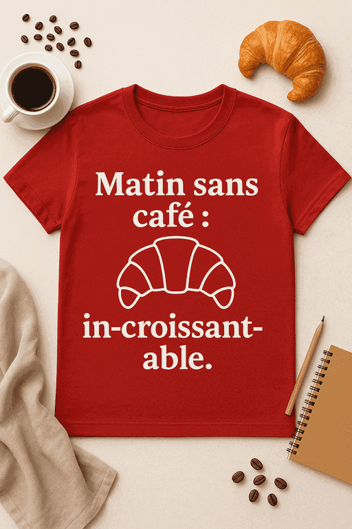 T-shirt Matin sans café : in-croissant-able