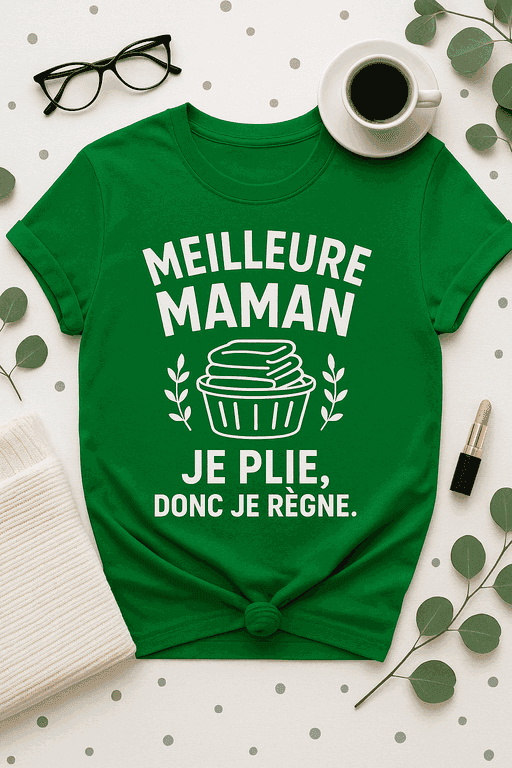T-shirt Meilleure Maman : Je Plie, Donc Je RĂšgne
