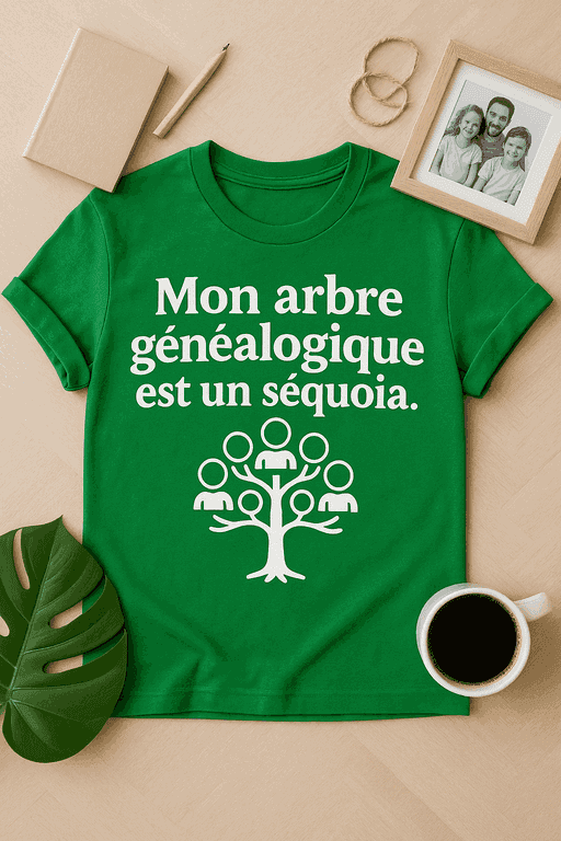 T-shirt Mon arbre généalogique est un séquoia