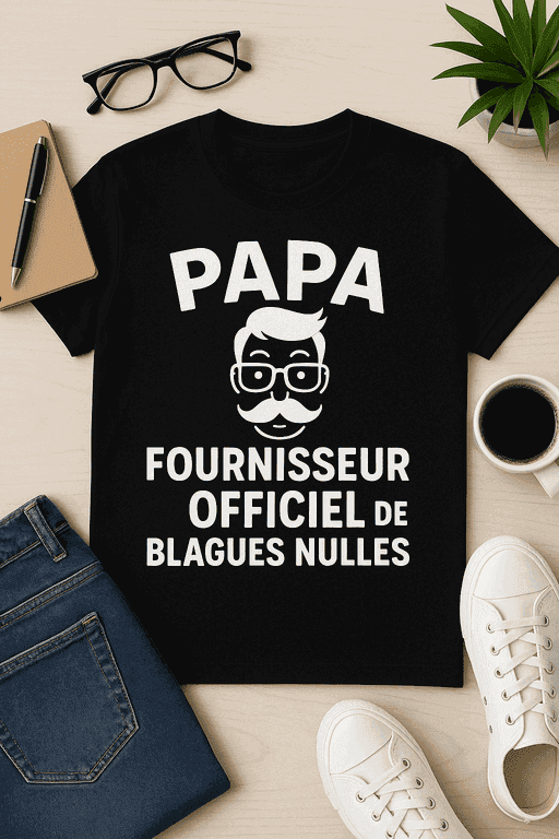 T-shirt Papa : fournisseur officiel de blagues nulles