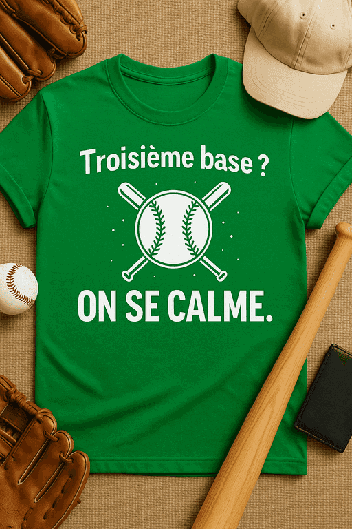 T-shirt "Troisième base ? On se calme."
