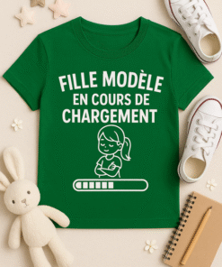 T-shirt Femme - Fille modèle en cours de chargement