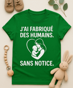 T-shirt J'ai fabriqué des humains. Sans notice.