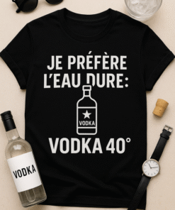 T-shirt Je préfère l’eau dure : vodka 40°