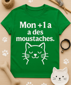 T-shirt Mon +1 a des moustaches