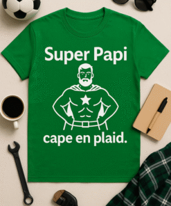 T-shirt Super Papi : Cape en plaid