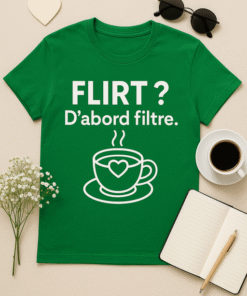T-shirt "Flirt? D’abord filtre."