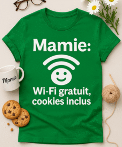 T-shirt Mamie : Wi‑Fi gratuit, cookies inclus