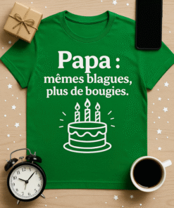 T-shirt Papa : mêmes blagues, plus de bougies