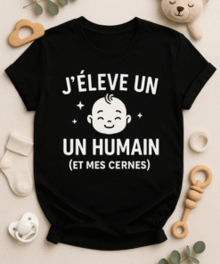 J’élève un humain (et mes cernes) - T-shirt humour parental