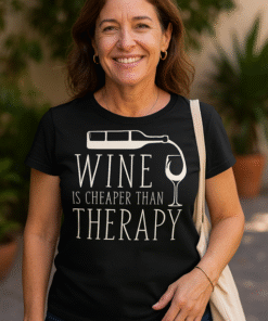 WINE IS CHEAPER THAN THERAPY - T-shirt