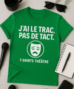 T-shirt humour : J’ai le trac, pas de tact