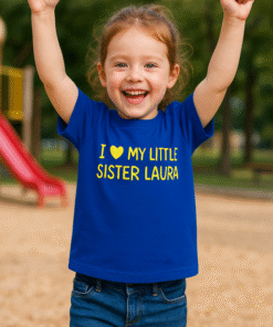 I ❤ MY LITTLE SISTER (prénom au choix) - T-shirt enfant