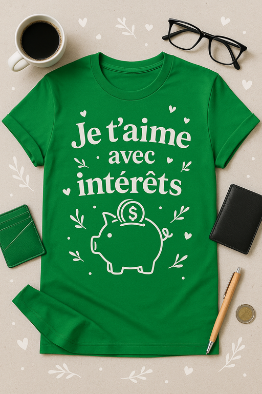T-shirt Je t'aime avec intérêts