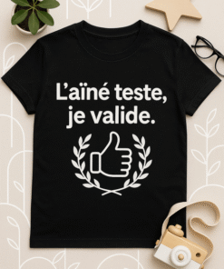 T-shirt L'aîné teste, je valide
