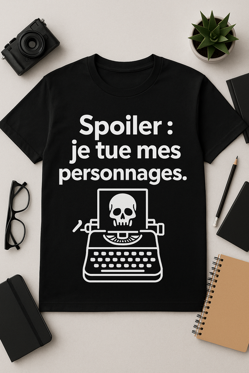 T-shirt auteur - Spoiler : je tue mes personnages