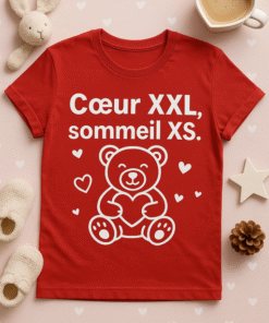 T-shirt Cœur XXL, Sommeil XS