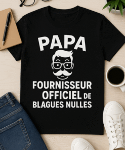 T-shirt Papa : fournisseur officiel de blagues nulles