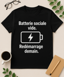 T-shirt Batterie sociale vide